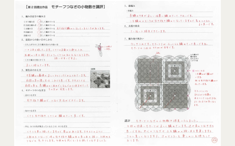 2冊セット】日本ヴォーグ社 手あみ通信教育テキスト1 テキスト2