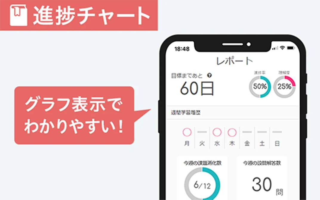 進捗チャート グラフ表示でわかりやすい！