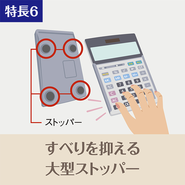 特長6 すべりを抑える大型ストッパー